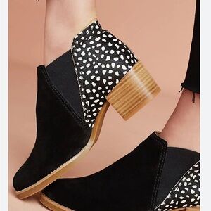 ALL BLACK sueded pony hair booties size11 EUR 41